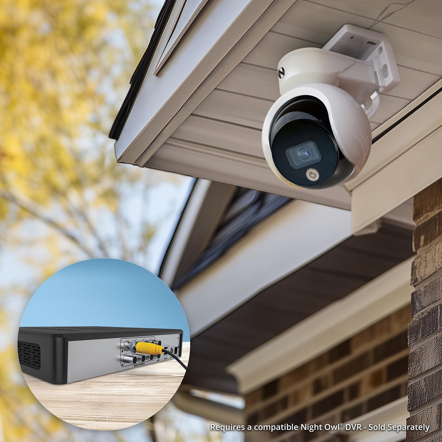 Night Owl® Add On Wired 4K Deterrence Cameras with 2-Way Audio - White