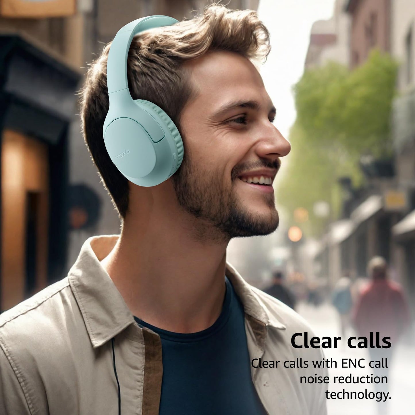 TOZO HA1 Bluetooth 5.4 Over Ear Headphones, 70H Playtime with Mic, Foldable Wireless Headset, Deep Bass Stereo Sound Customizable 32 EQ Music Mode…