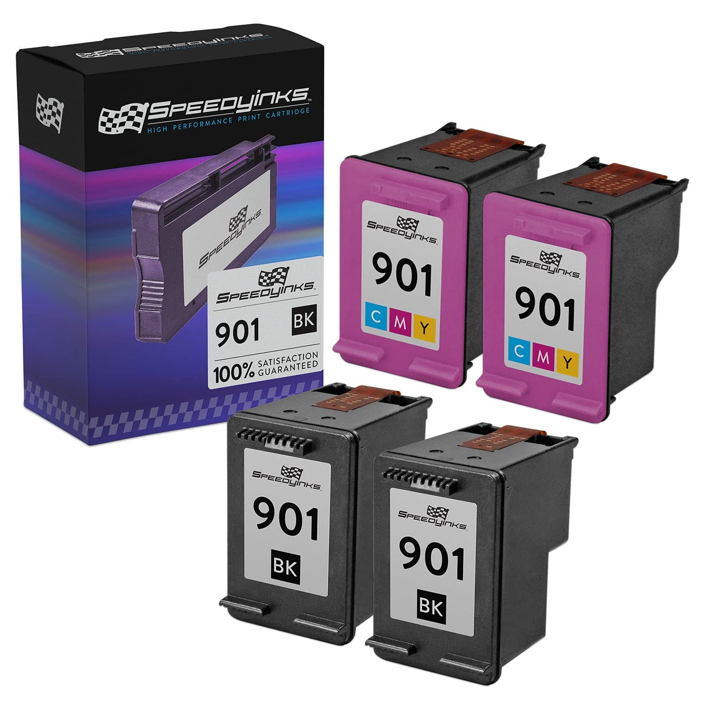 SPEEDYINKS Remanufactured Ink Cartridges Replacement for HP 901 Ink to use with HP OfficeJet 4500 J4680 J4580 J4680c J4550 J4540 G510a J4524 G510g