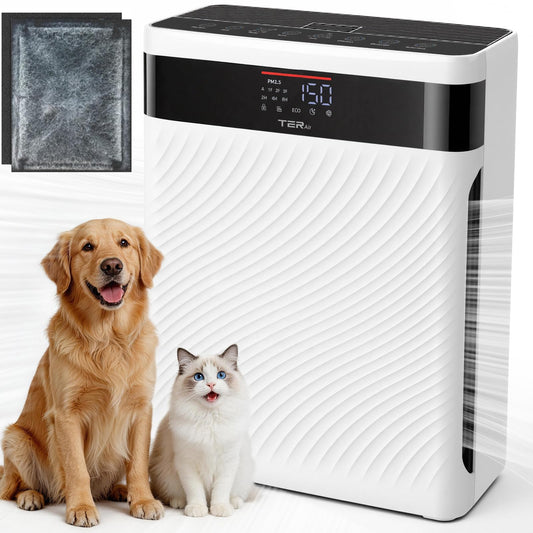 TER Air Purifier for Home Pets, HEPA Washable Pre-Filter for Pet Hair Odor