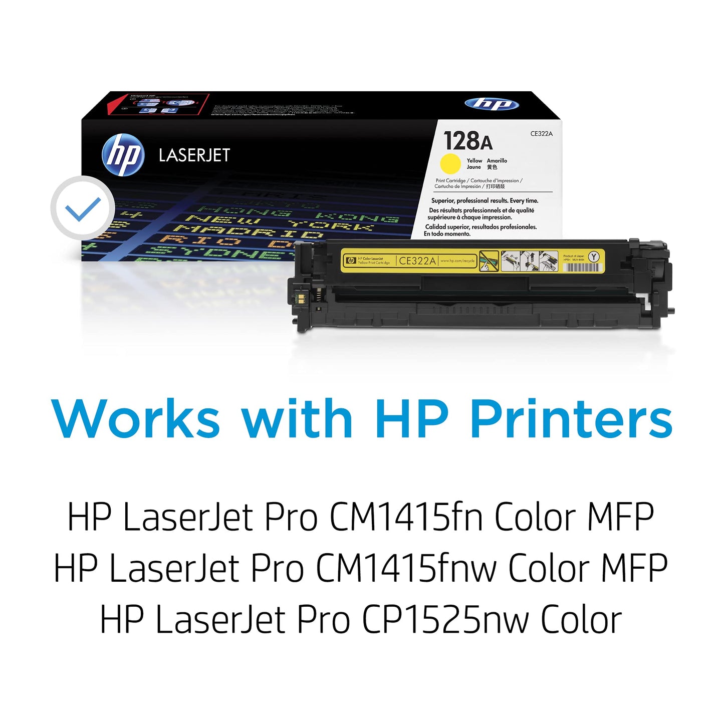 HP 128A Yellow Toner Cartridge | Works LaserJet Pro CM1415 Color, CP1525 Color Series | CE322A