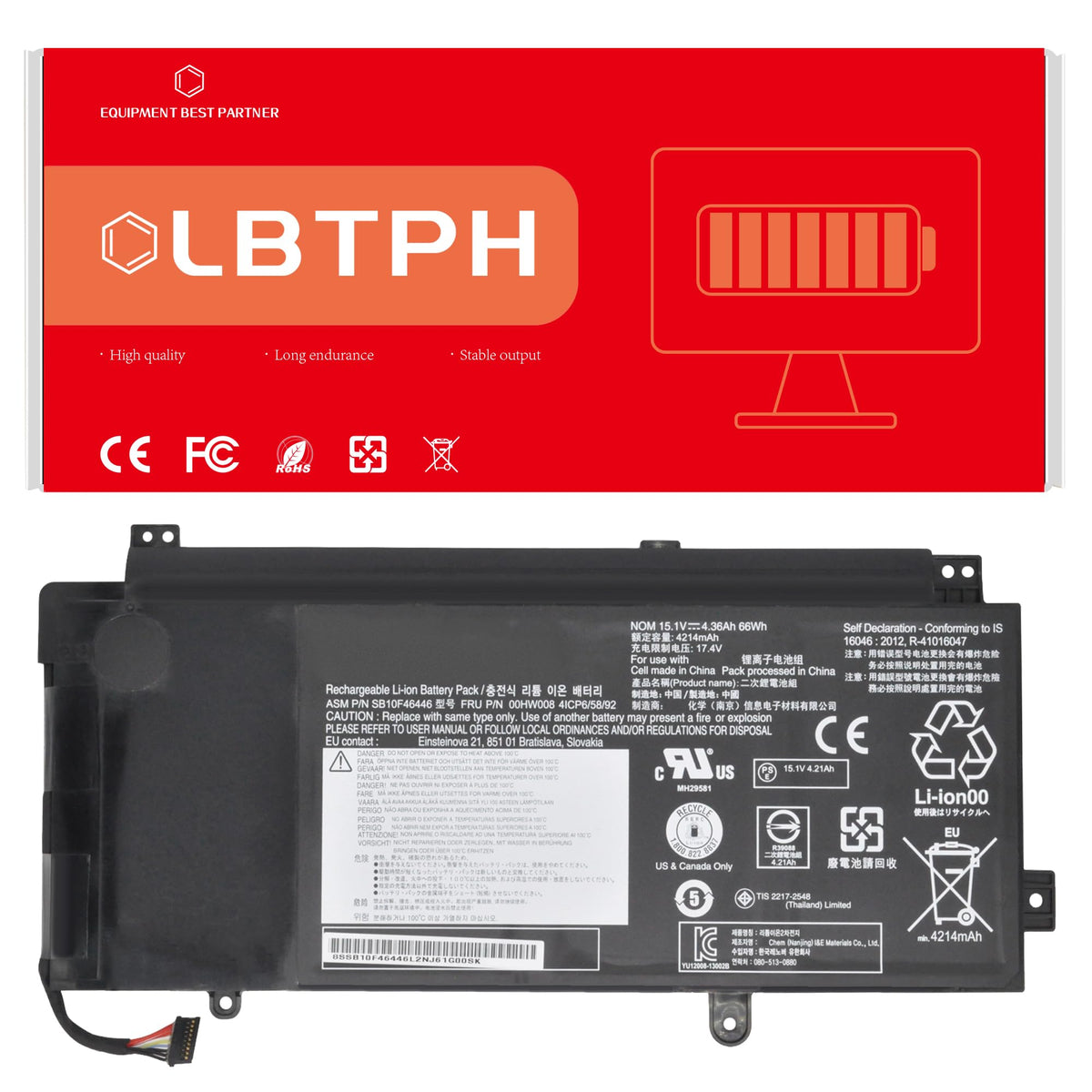 LBTECH 00HW008 00HW009 Battery for Lenovo ThinkPad Yoga 15 Ultrabook Series