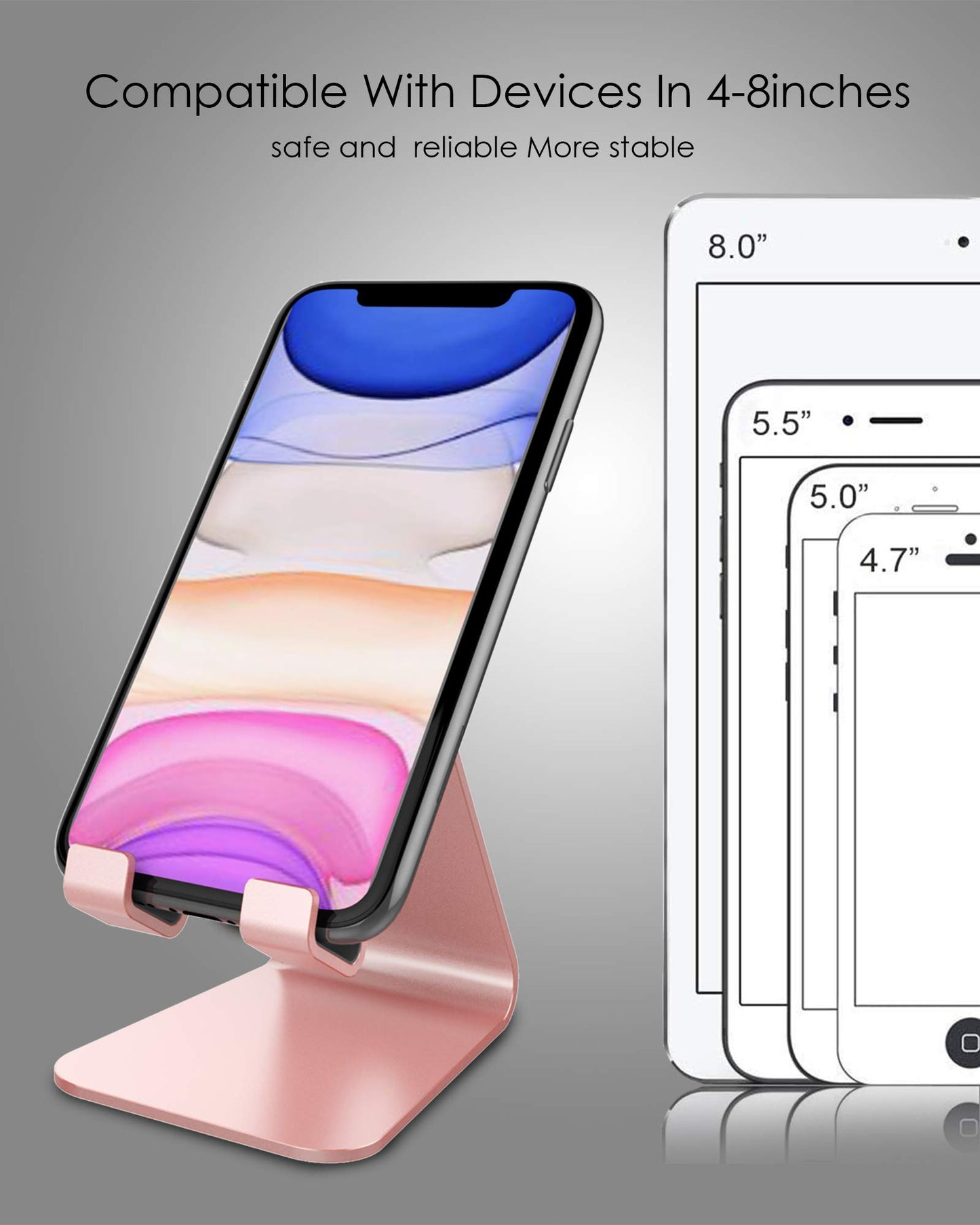 CreaDream Cell Phone Stand, Cradle, Holder, Aluminum Desktop Stand Compatible with Switch, All Smart Phone, iPhone 15 14 13 12 Pro Max Plus Mini Xr X