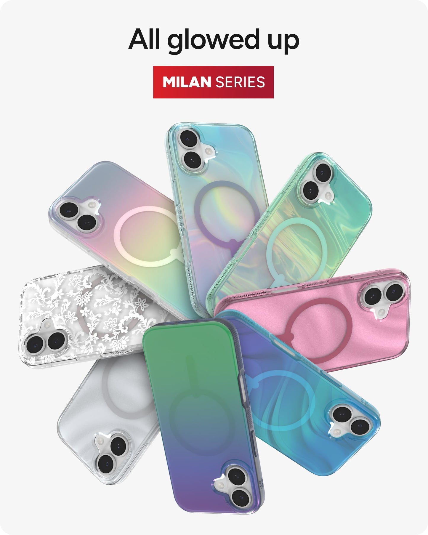 ZAGG Milan Snap Case for iPhone 17 - Deep Aurora, Graphene Strengthened Phone Case with Drop Protection (13ft/4m), Textured Edges & Sparkle Design