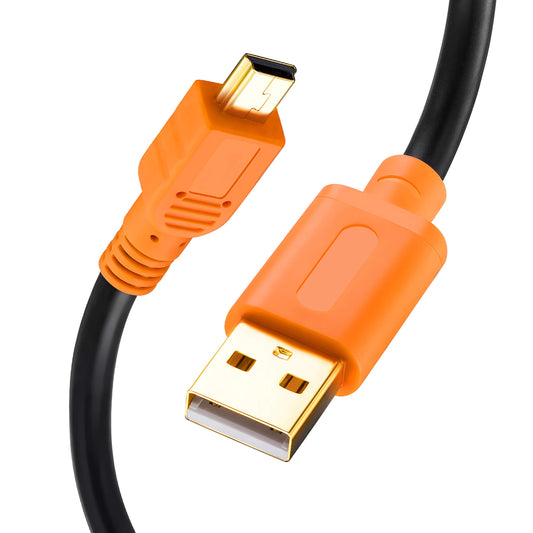 Tan QY Mini USB Cable 10Ft, USB 2.0 Type A to Mini B Cable Male Cord for GoPro Hero 3+, Hero HD, Cell Phones, MP3 Players, Digital Cameras etc