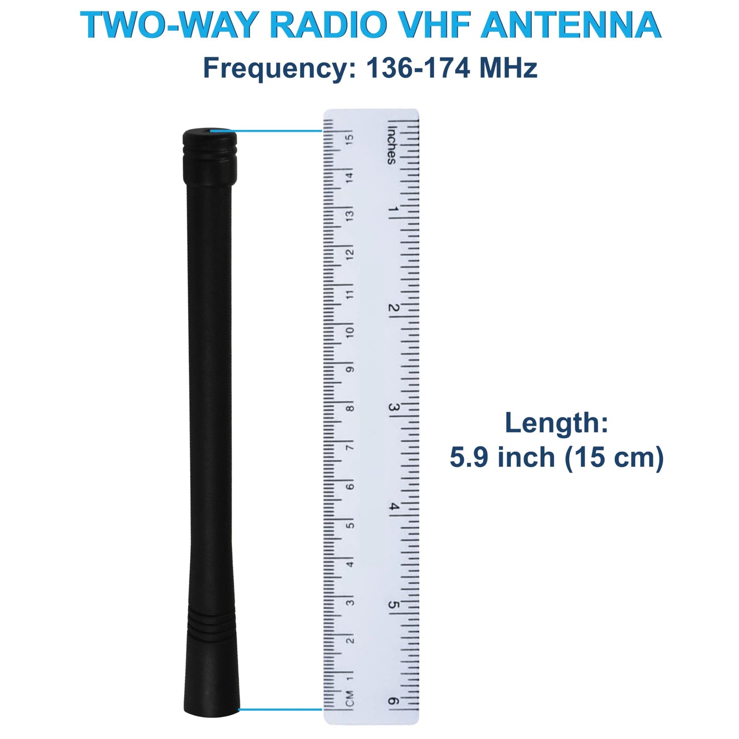 HQRP VHF Antenna Compatible with Motorola P1225, P1225-LS, P200, P210, P50, PR400, PR860, PRO1150, PRO2150 + HQRP Sun Meter