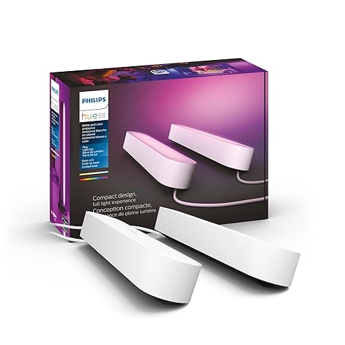 Philips Hue Smart Play Light Bar Base Kit, White - White & Color Ambiance LED Color-Changing Light - 2 Pack - Requires Bridge - Control with App