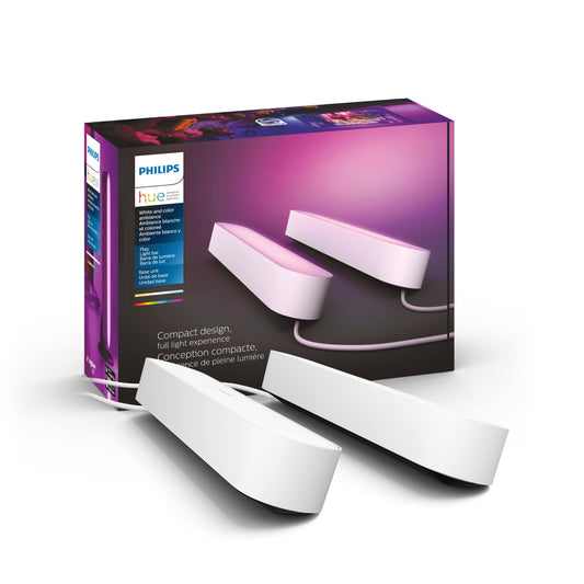 Philips Hue Smart Play Light Bar Base Kit, White - White & Color Ambiance LED Color-Changing Light - 2 Pack - Requires Bridge - Control with App