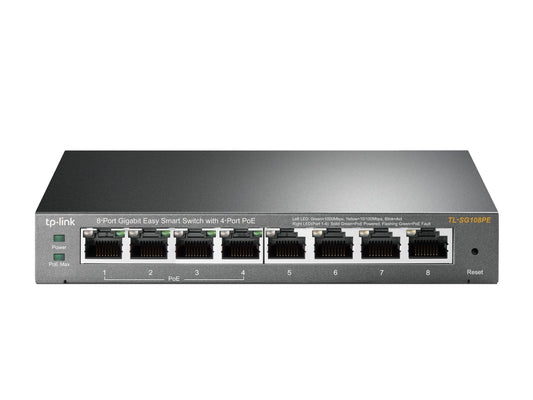 TP-Link TL-SG108PE V3 | 8 Port Gigabit PoE Switch | Easy Smart Managed | 4 PoE+ Ports @64W | Plug & Play | Sturdy Metal w/ Shielded Ports | Fanless |