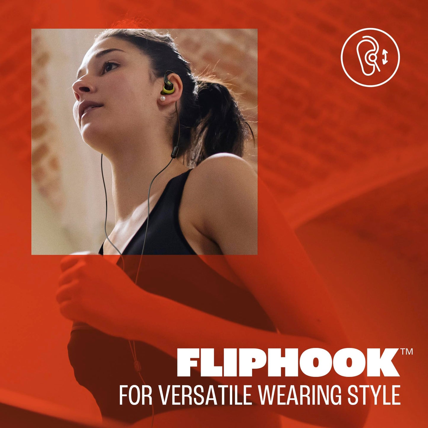 JBL Endurance Run 3 (3.5mm Jack) - Wired Sport Headphones with FlipHook™ Technology for Versatile Wearing Style, IP65 dustproof and Water-Resistant
