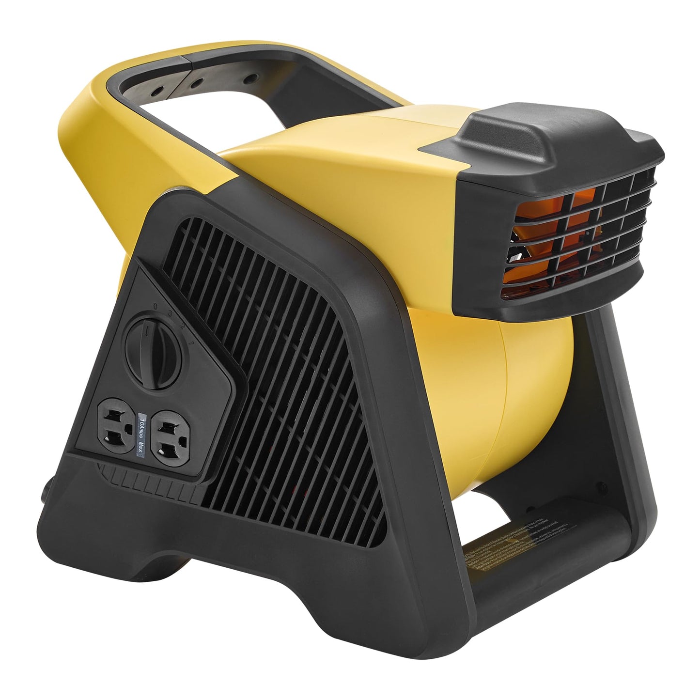 MOUNTO Heavy Duty Utility Blower, 3 Speed Portable Floor Fan with Outlet & Pivoting Head for Home & Garage Cooling, Drying and Air Circulation