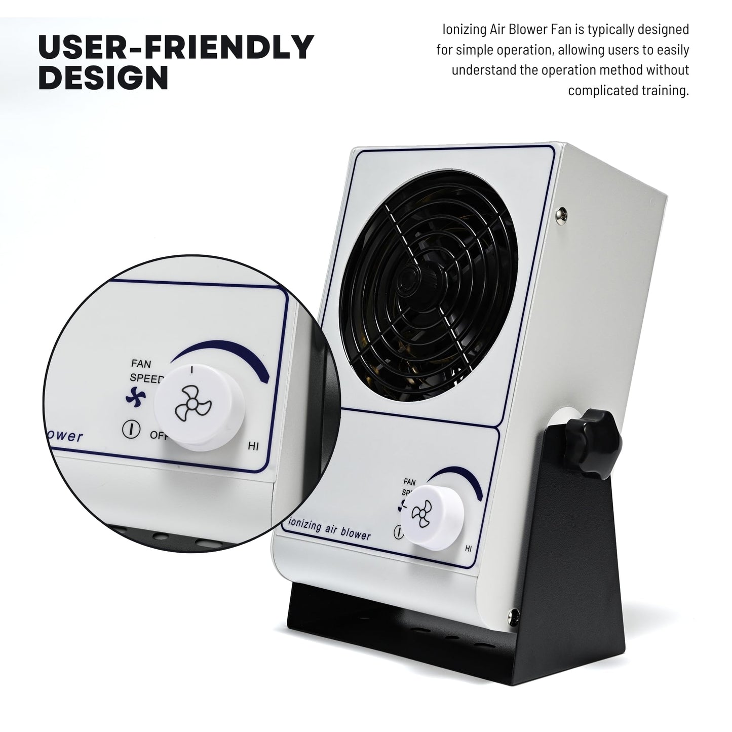 Ionizing Air Blower Fan Ion Anti-Static Elimination Discharge ESD Blower Fan 110V Ionizer Desktop Fan Eliminator
