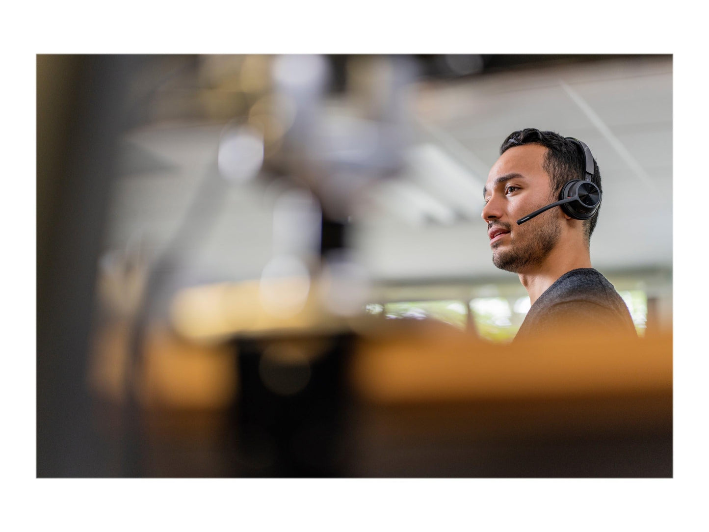 Poly - Voyager 4320 UC Wireless Headset + Charge Stand (Plantronics) - Headphones with Boom Mic - Connect to PC/Mac via USB-A Bluetooth Adapter, Cell…