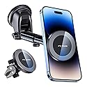 PTz Words for MagSafe Windshield Mount - Magnetic Phone Holder for Car, Suction Cup, High Heat Resistant, Super Strong Magnets, Compatible