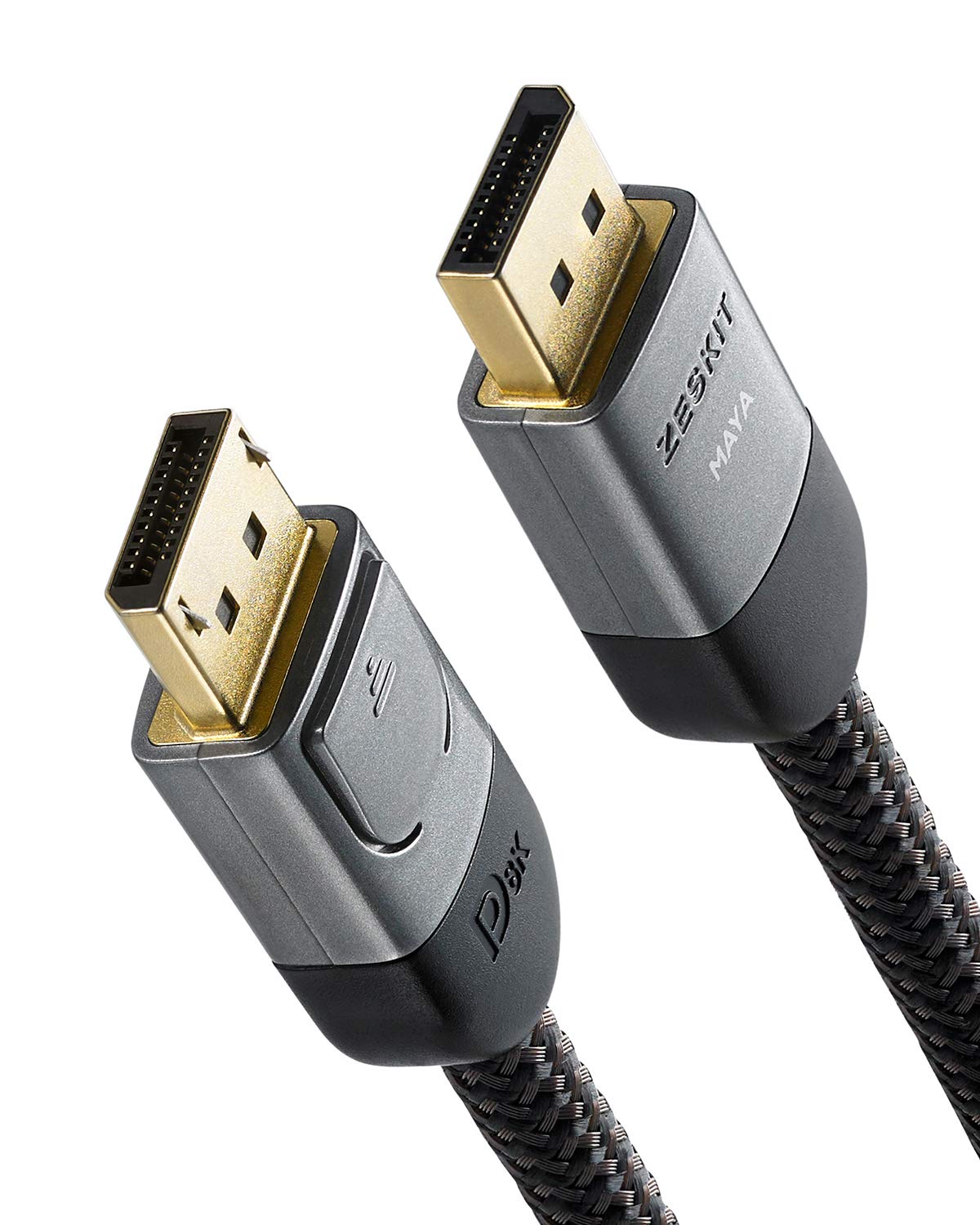 Zeskit Maya Certified DP 1.4 Cable, 4K 120Hz 8K 60Hz 1440p 144Hz 240Hz HDR 32.4Gpbs HBR3 (10ft, Braided Jacket)