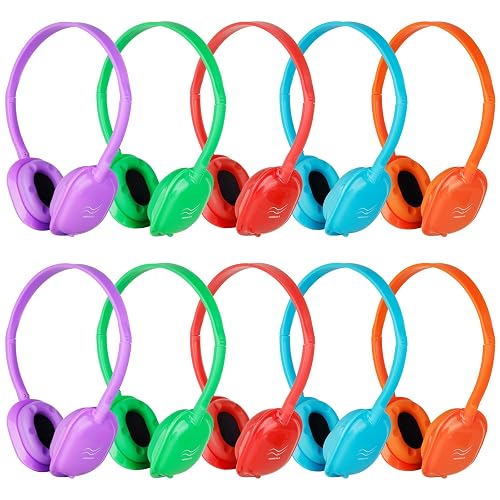 MENGLALA Kids Headphones Bulk 10 Pack for Classroom School,Wholesale Earphones Class Set of Headphones for Students Teens Children 3.5mm Jack Multi