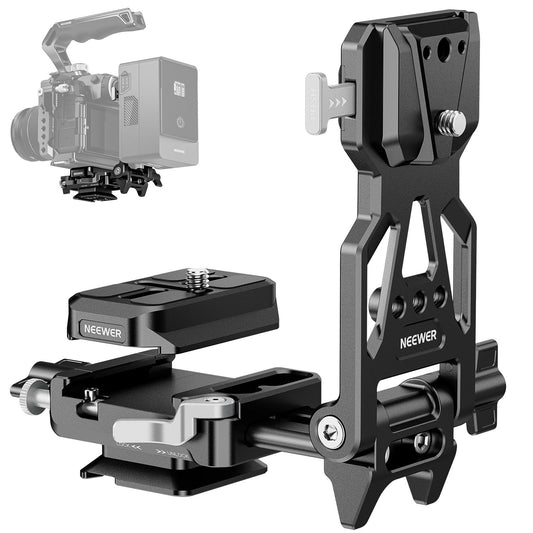 NEEWER Foldable Lightweight V Mount Battery Plate with Arca Type QR Plate Detachable Baseplate Compatible with SmallRig Camera Cage Video Rig DJI RS4