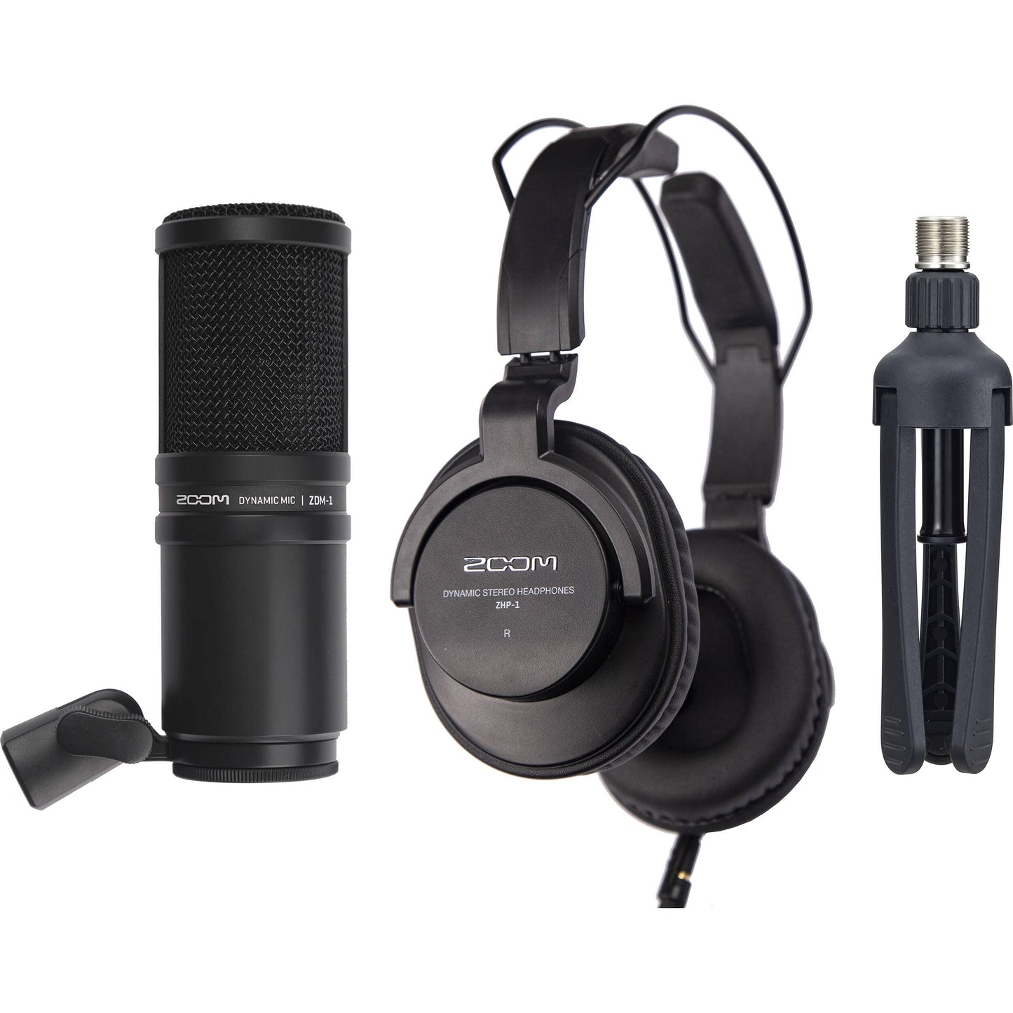 Zoom ZDM-1 Podcast Mic Pack with GFWMICBCBM1000 Microphone Boom Arm and Microphone Pop Filter