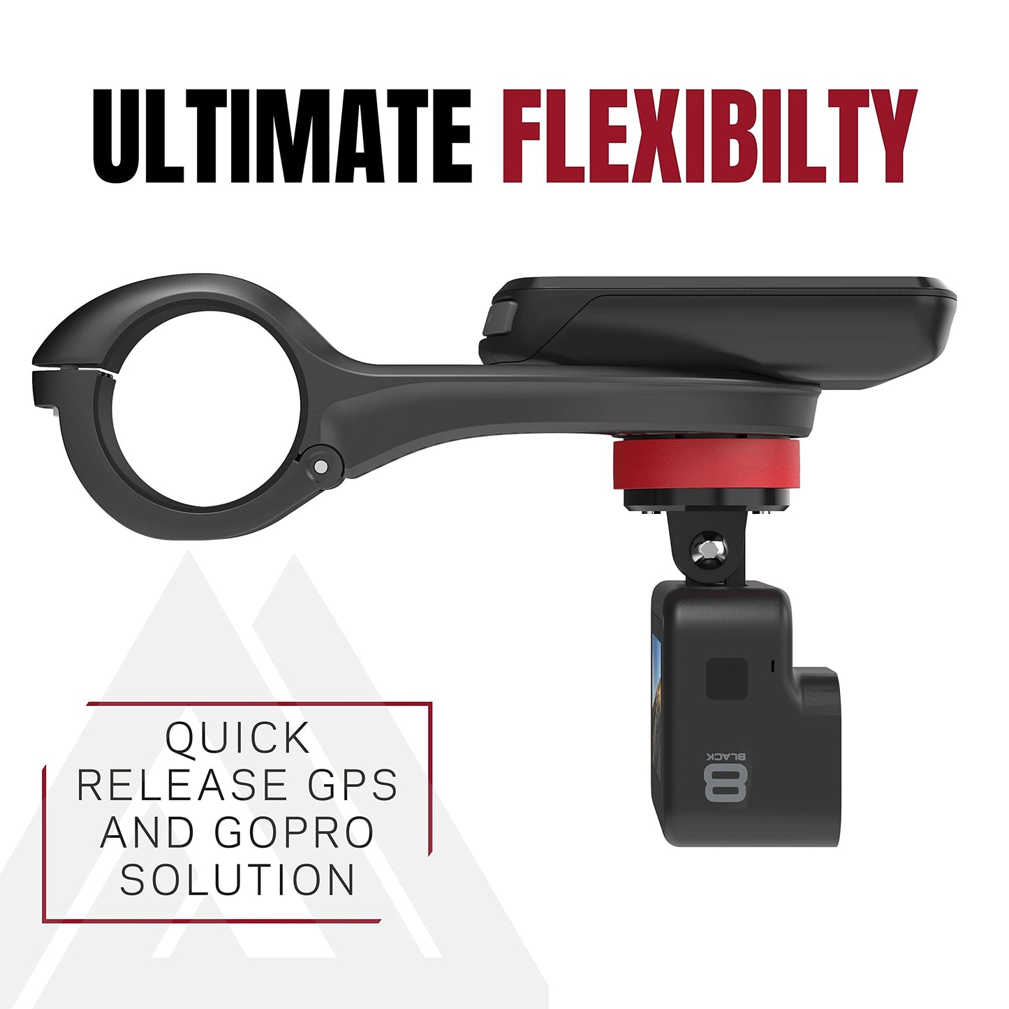 KOM Cycling CM06 Quick Release GoPro Computer Mount for Wahoo and Garmin Bike Computers (Bike Mount Compatible with Edge 1050, Wahoo Ace and Others)