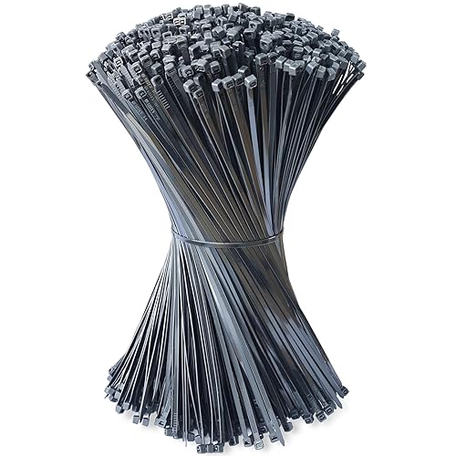 Zip Ties 14 inch 1200 Pack, Black Cable Zip Ties 50 lbs Tensile Strength Nylon Self-Locking Wire Ties Wraps for Outdoor and Indoor Use by ECRABONE