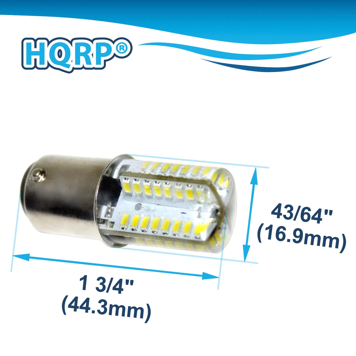 HQRP 2-Pack 110V LED Light Bulbs Warm White Compatible with Pfaff 230/259/260/262/280/290/330/332/360/362 Sewing Machine