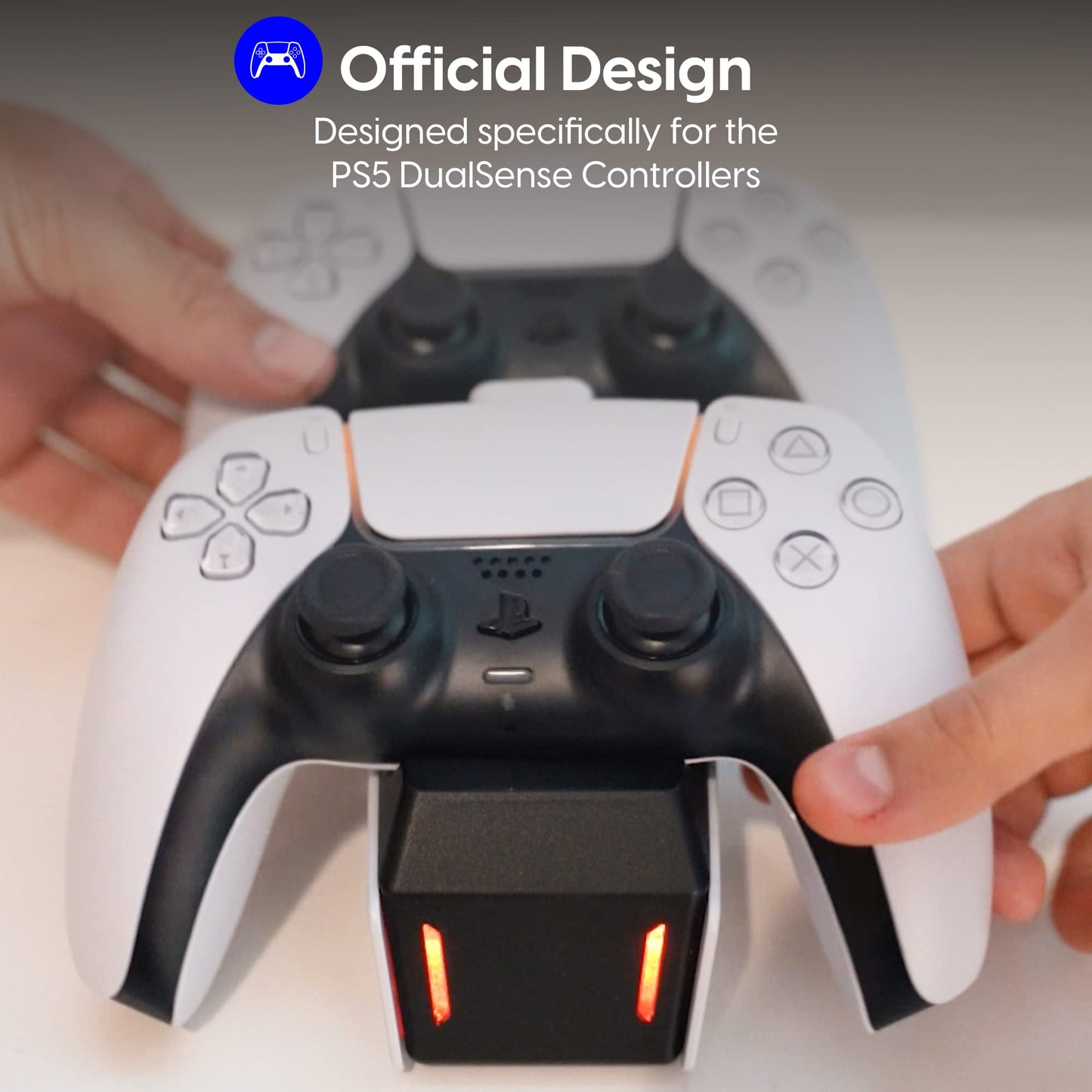TalkWorks PS5 Controller Charger Station for PlayStation 5 - Fast Charging Dock Stand with Dual Detachable USB C Adapters