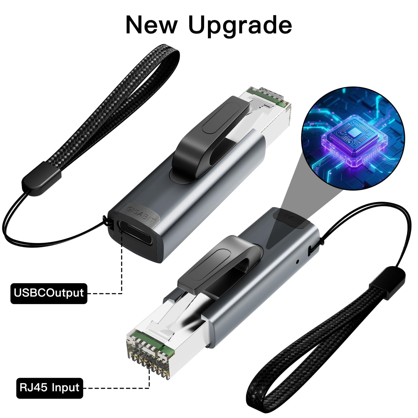 IVSHOWCO USB C to Ethernet Adapter, Ethernet Male to USB-C Female Adapter, Portable Plug and Play 1Gbps Ethernet Adapter for Quick Internet Access