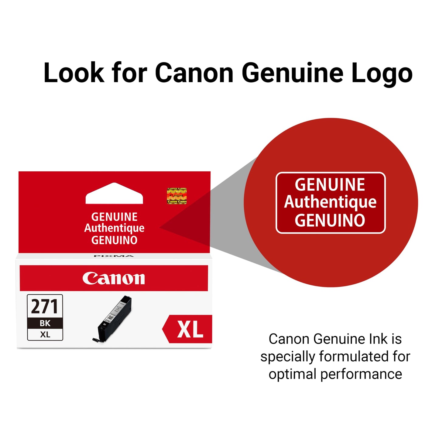 Canon CLI-271XL Genuine Black Ink Tank, Compatible with MG6820, MG6821, MG6822, MG5720, MG5721, MG5722, MG7720, TS5020, TS6020, TS8020, and TS9020