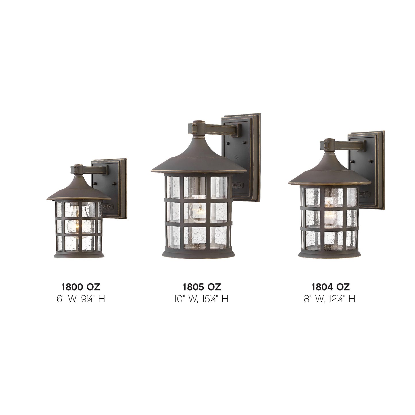 Hinkley Freeport 1800OZ Small Outdoor Wall Mount Lantern, New England Design, Cast Aluminum, Clear Seedy Glass, Oil Rubbed Bronze
