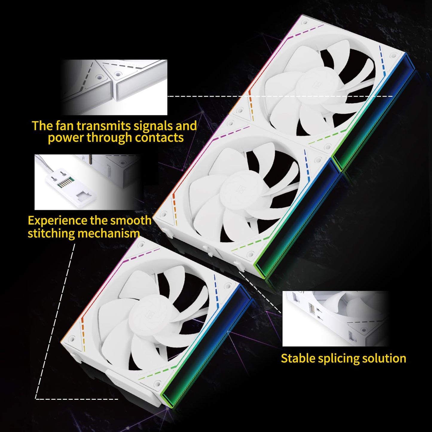 Thermalright TL-M12QRW X3 Case Fan-120mm Quiet,Wireless Splicing Building Block CPU Fan Reverse,Infinity Mirror ARGB Lighting Effects,New Power Chip