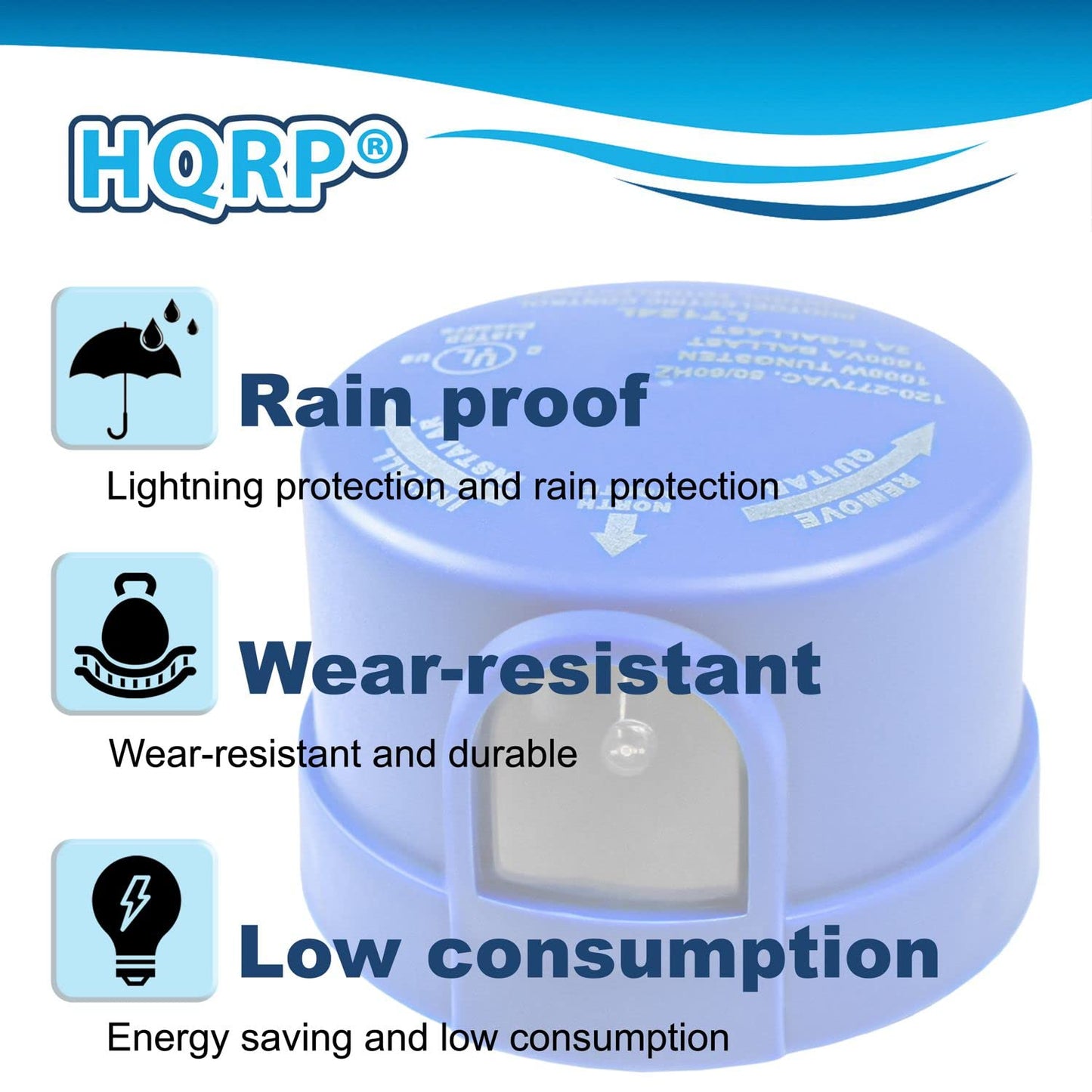 HQRP Photocell Sensor Outdoor Light Switch Dusk to Dawn Photoelectric Control Twist Lock Plug for Led Barn Light, Door Lights, Street Light, Parking