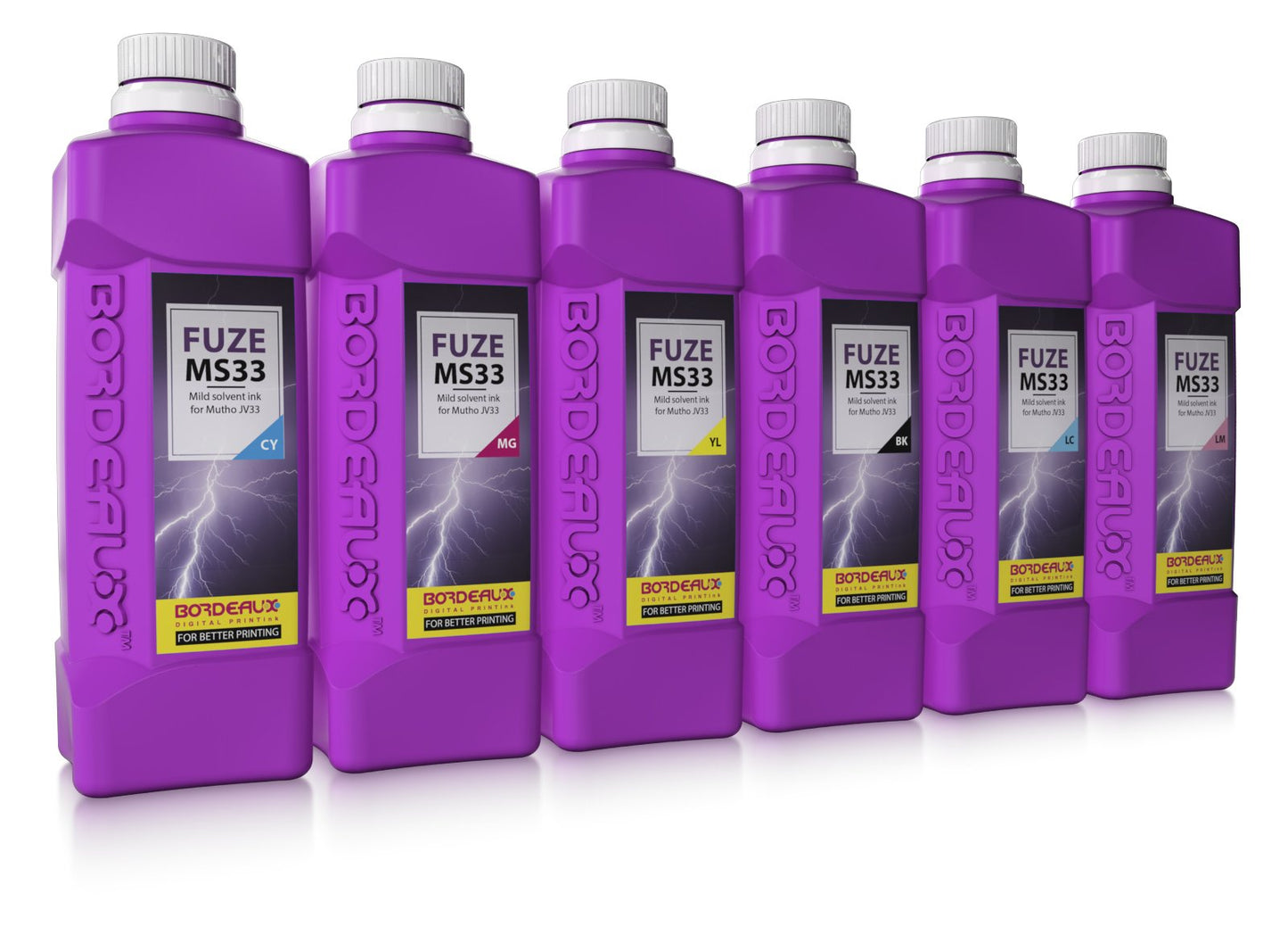 Bordeaux Fuze MS33 Mild Solvent Ink for Mimaki JV & CJV Printers - 1000ml Bottle (Yellow)