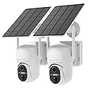 HOSAFE.COM Home Security Cameras Wireless Outdoor, Outdoor Camera Wireless WiFi, 360 Camera Solar Powered, PTZ, PIR Sensor, 2K HD Color Night Vision