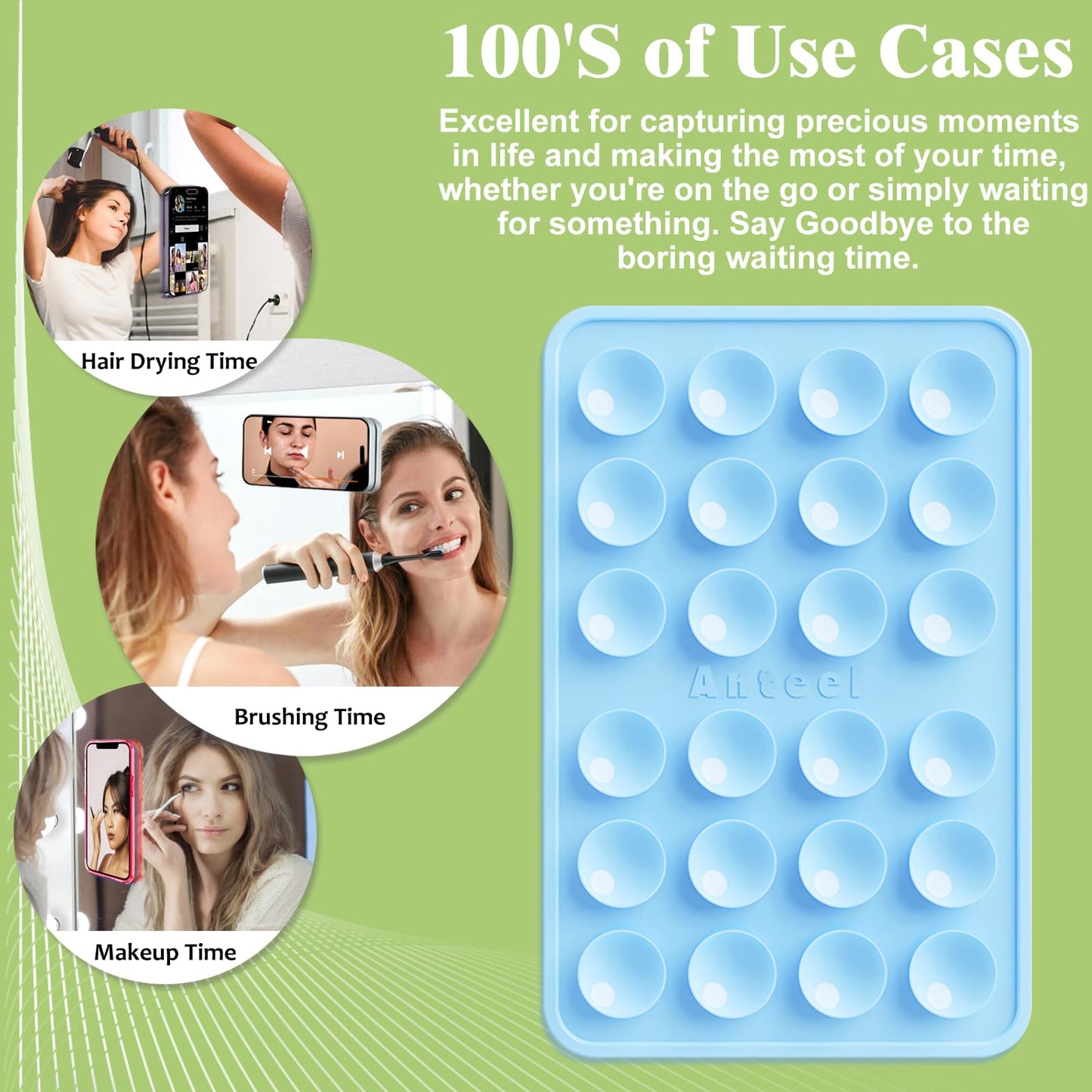 PKYAA Silicone Suction Phone Case Adhesive Mount, Upgraded Super Strong Grip, Durable, Easy to Use, Hands-Free Sticky Phone Holder for Selfies, Tiktok