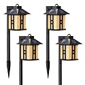 GIGALUMI Japanese Decor Solar Lights for Outside, Pathway Lights 4 Pack - Lawn/Patio/Yard/Walkway/Driveway Decoration