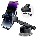 Ciencimy Phone Holder Car [Reusable Velcro Design] Universal Dashboard Windshield Phone Mount for Car,[One Finger Release],360° Rotation Car Phone