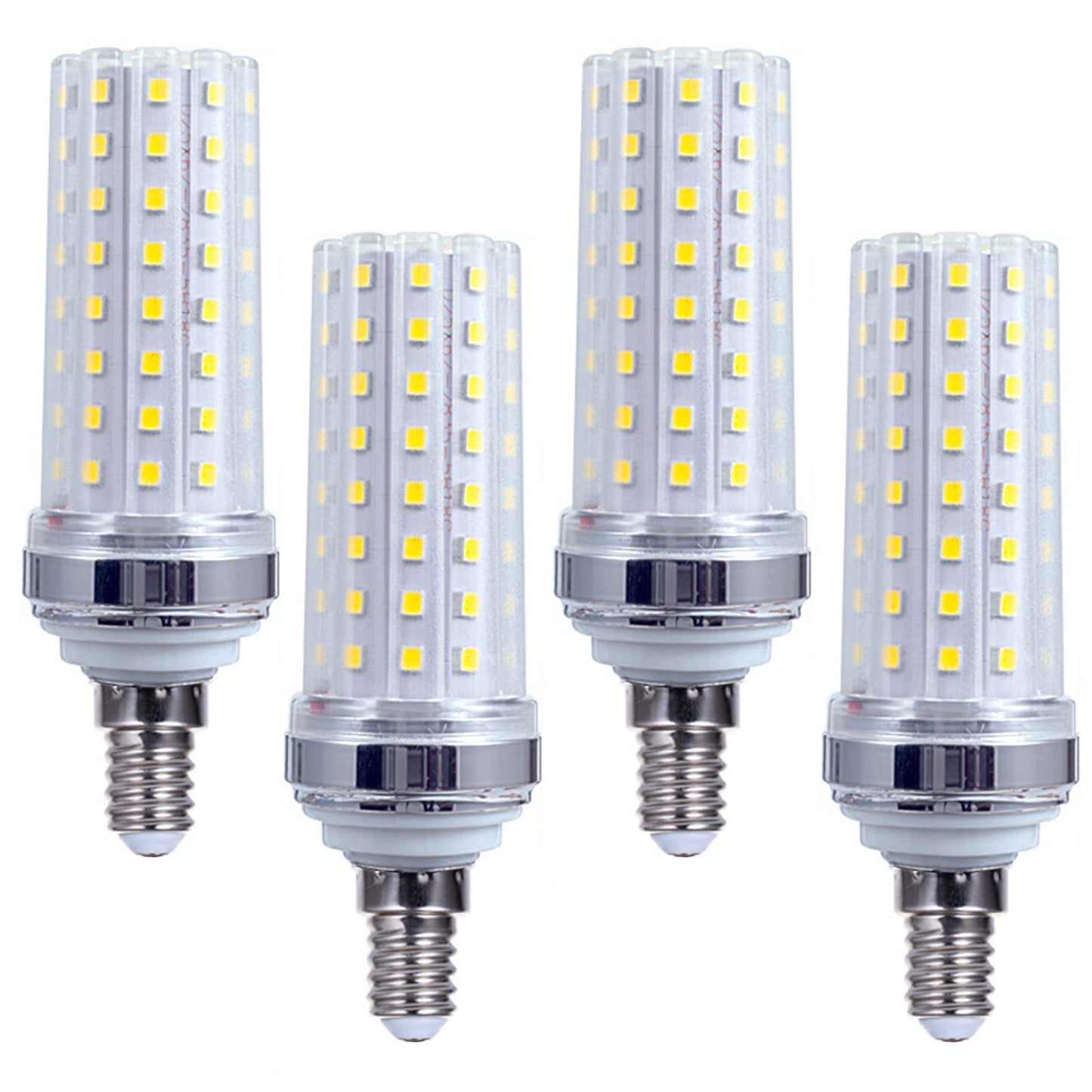 Lxcom Lighting E12 20W LED Corn Light Bulb 4 Pack - 2835 SMD 88 LEDs 180 Watt Equivalent 6500K Daylight White Candelabra LED Bulb 2000LM E12 Base