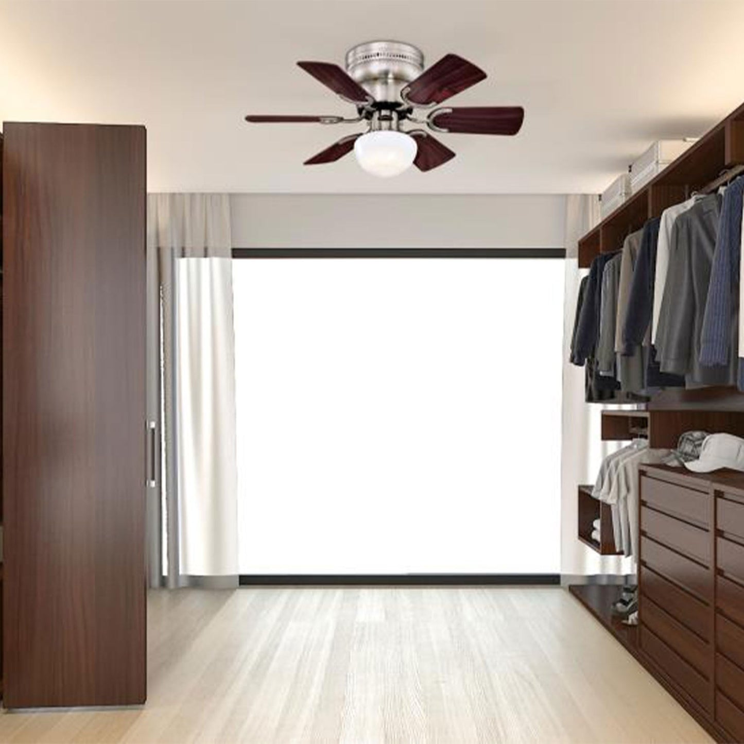 Westinghouse 7230700 Hadley Ceiling Fan with Light, 30-Inch, Brushed Nickel