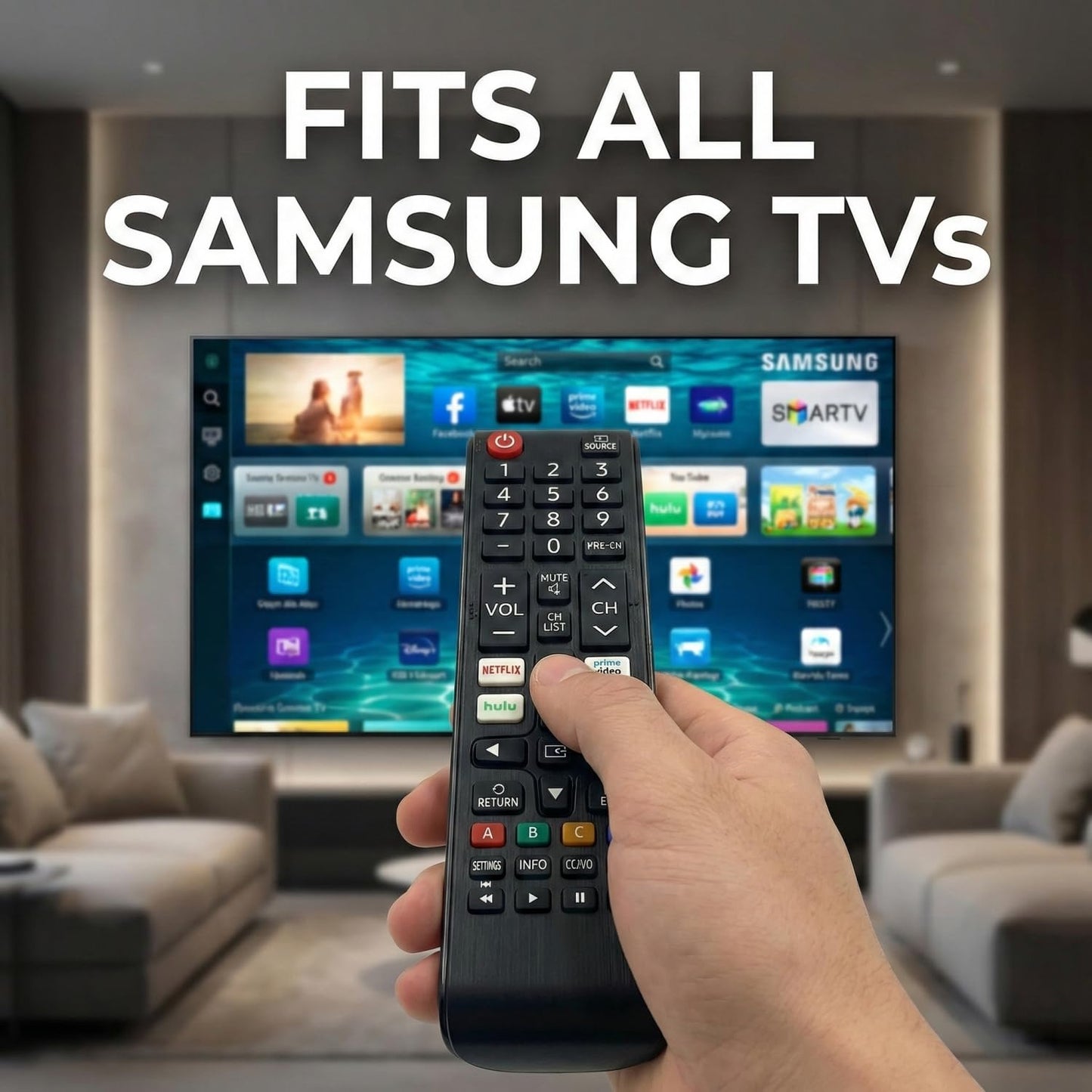 2 Pack Universal Remote for Samsung Smart TV, Zero Setup, Batteries Included, BN59 for Samsung TV Remote Control Replacement, Compatible with All