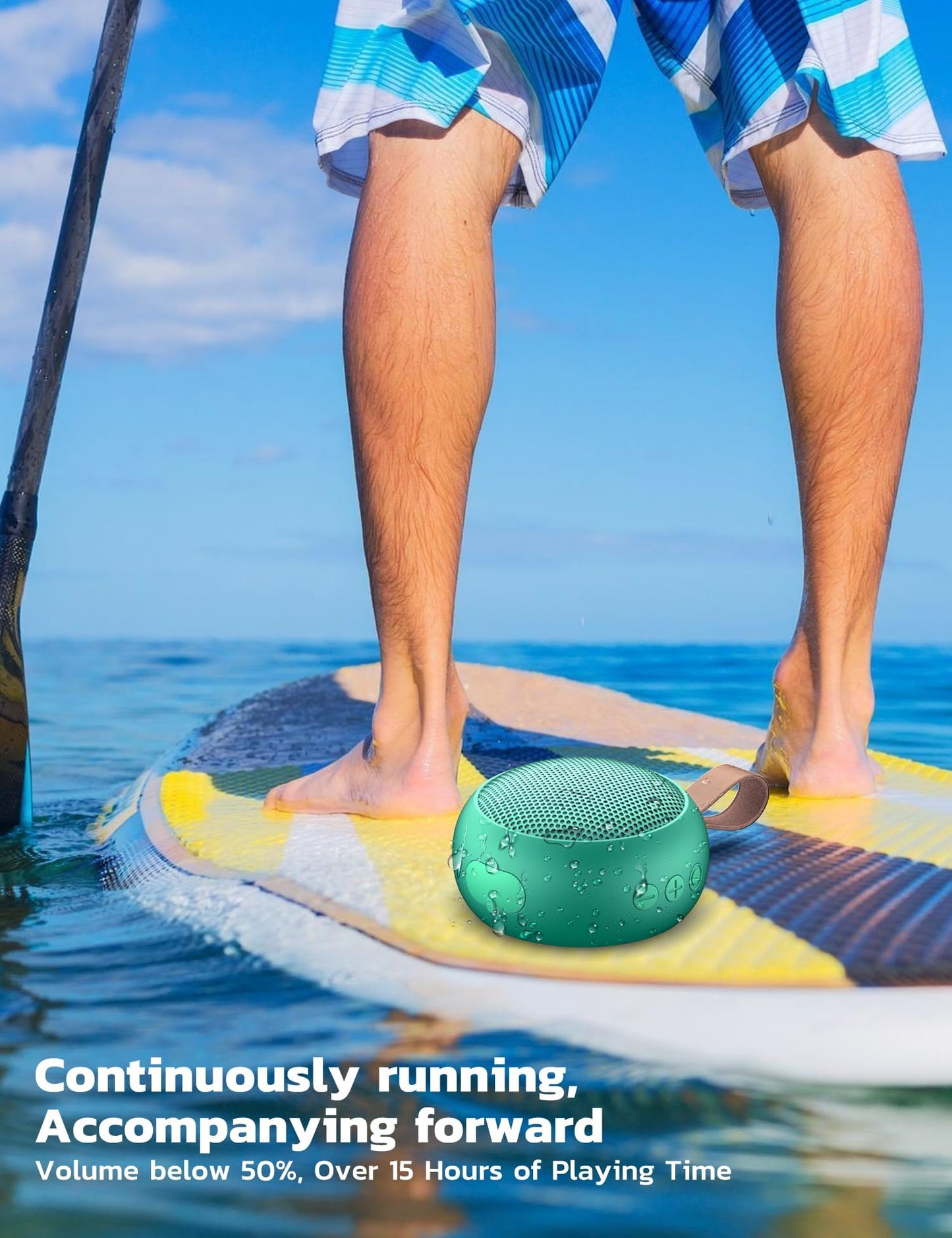 SumYanHing IPX7 Waterproof Bluetooth Speaker, 10W Loud Sound Portable Wireless Speaker with Bluetooth 5.3, TF Card, Built-in Mic, 12H Playtime