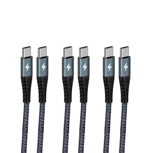 Neergute USB C to USB C Cable 4ft, 3 Pack Type C to C Charger Cable Fast Charging 60W Braided C to C for iPhone 16 15 Pro Max, MacBook Pro/Air, Galaxy