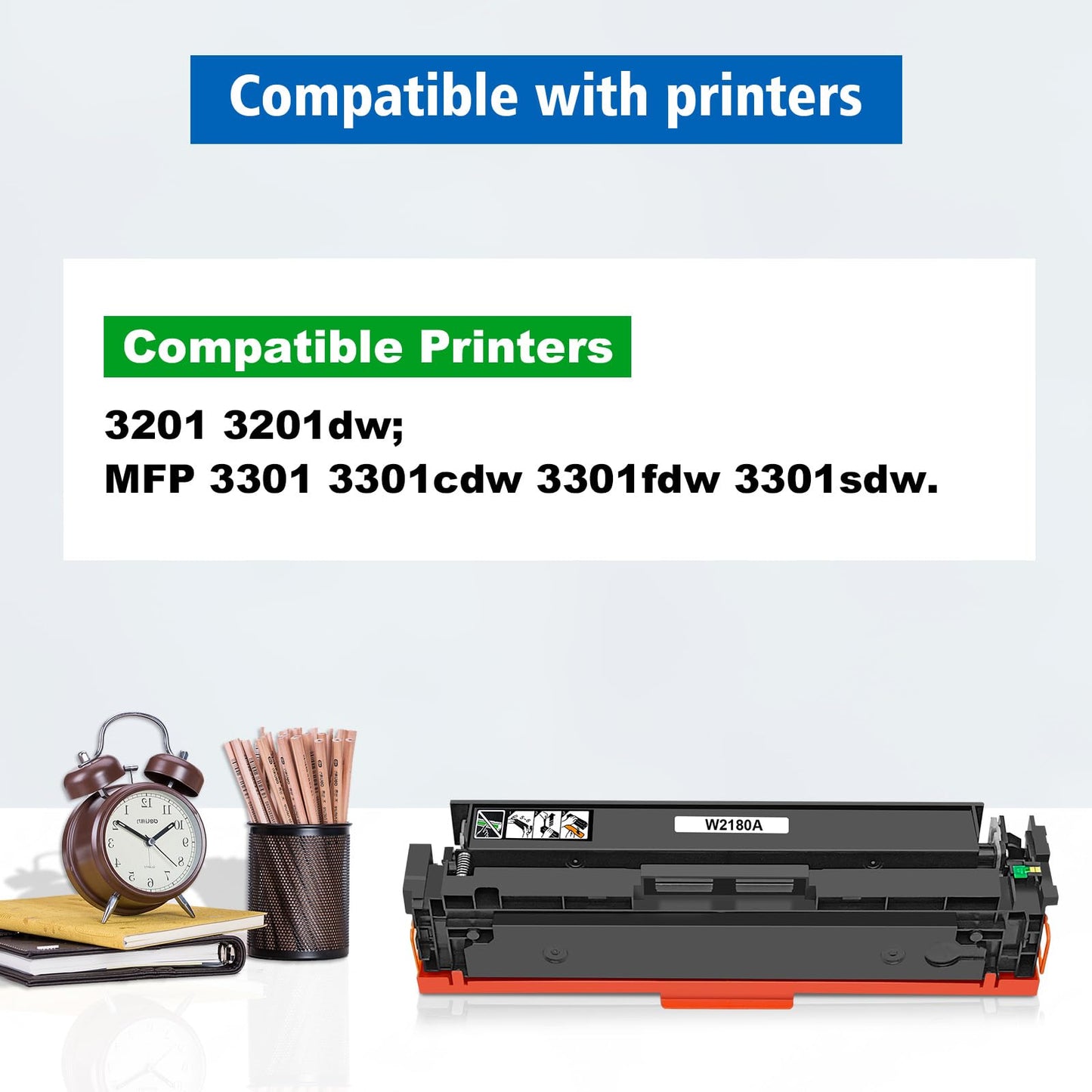ASEKER 218A Black Toner Cartridges (with Chip) Compatible Replacement for 218A W2180A 218X W2180X for 3201dw MFP 3301fdw 3301cdw 3301sdw Printer (