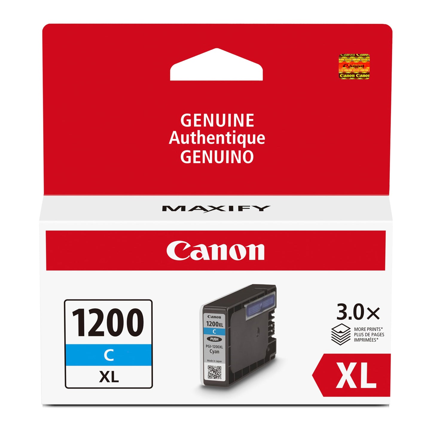 Canon PGI-1200XL Genuine Cyan Ink Tank, Compatible with MB2120, MB2720, B2020, and MB2320 (Optional) Printers