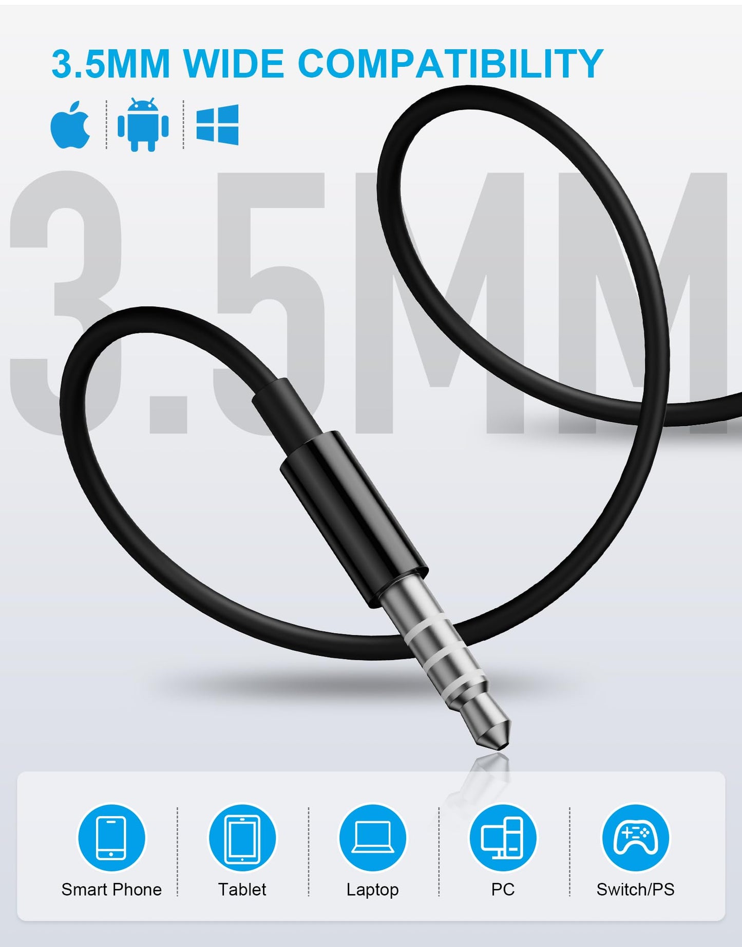 Wired Earbuds, 2 Pack 3.5mm Headphones with Microphone Clear Call HiFi Stereo Volume Control Earphones for iPhone iPad Samsung Kindle Switch MP3/4