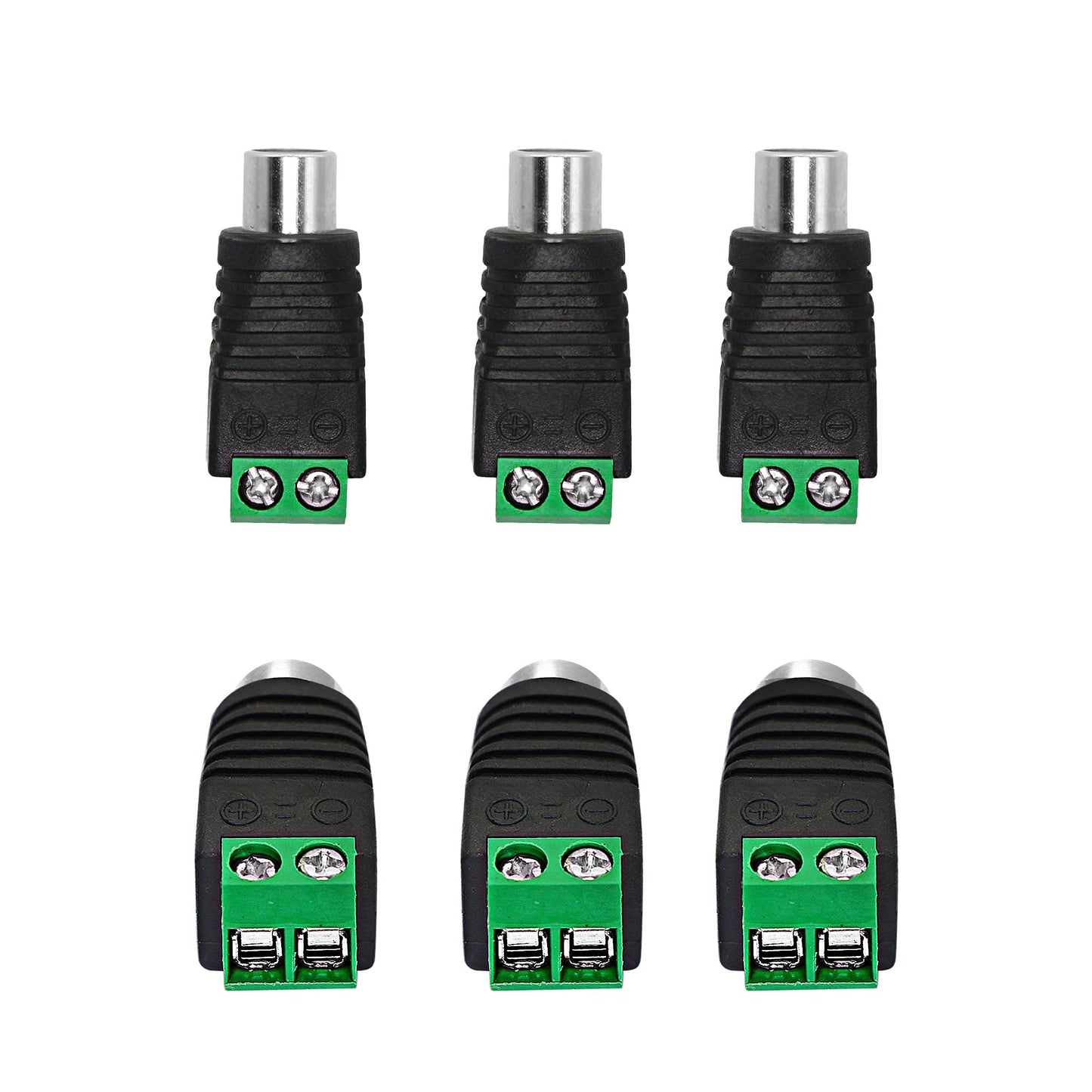 PNGKNYOCN RCA Cable Audio Adapter RCA to AV Screw Terminal Connector?RCA Solderless Adapter Converter Connectors RCA Female Plug Connectors (6-Pack)