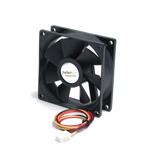 StarTech.com 80x25mm Ball Bearing Quiet Computer Case Fan w/ TX3 Connector - 3 pin case Fan - TX3 Fan - Computer case Fan (FAN8X25TX3L) Black, 1 Count