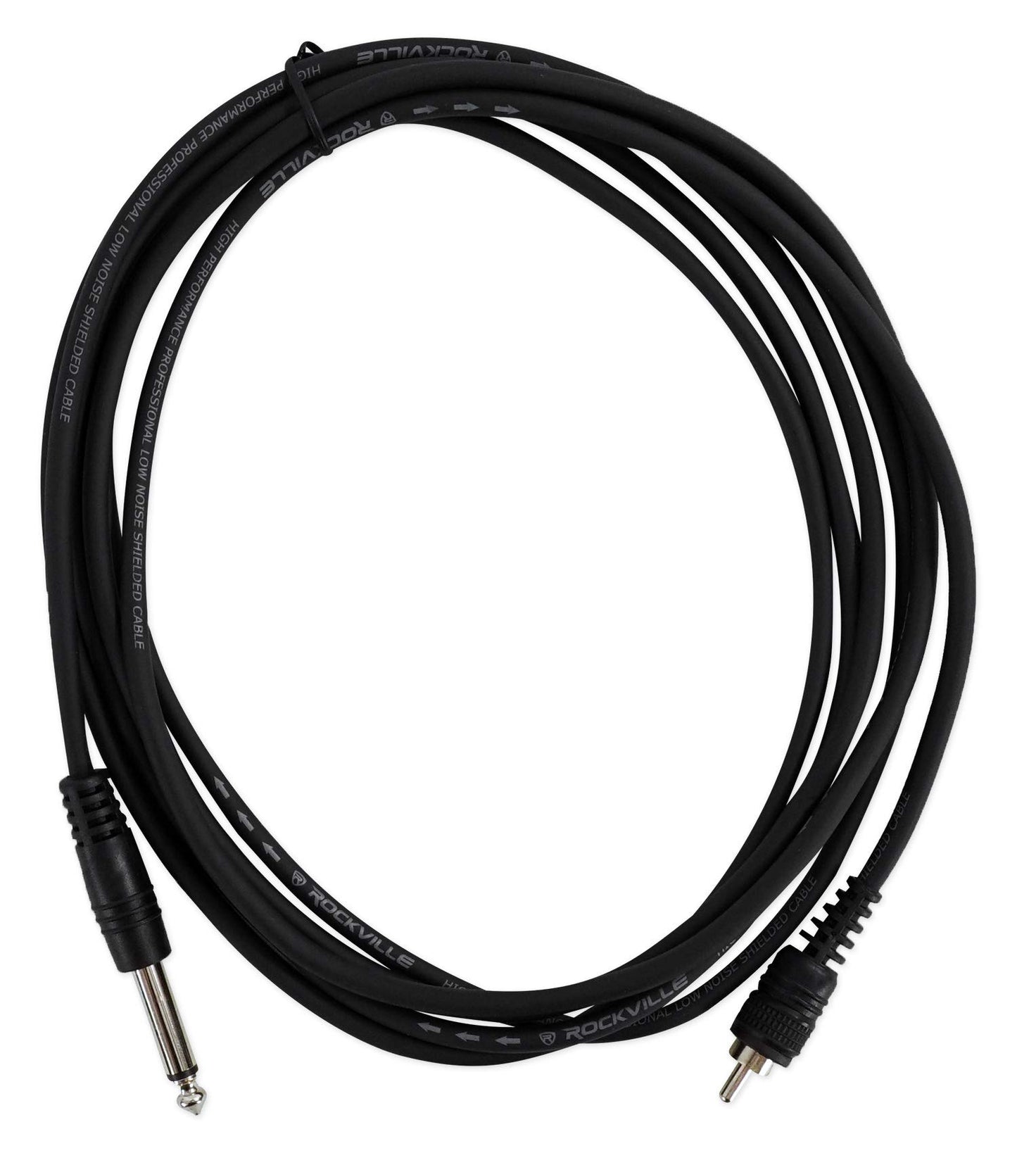 Rockville RCQ10 1/4" TS to RCA 10ft Cable, 100% OFC Copper, Durable PVC Jacket, Low Noise, High Signal Clarity, for Studio and Home Audio