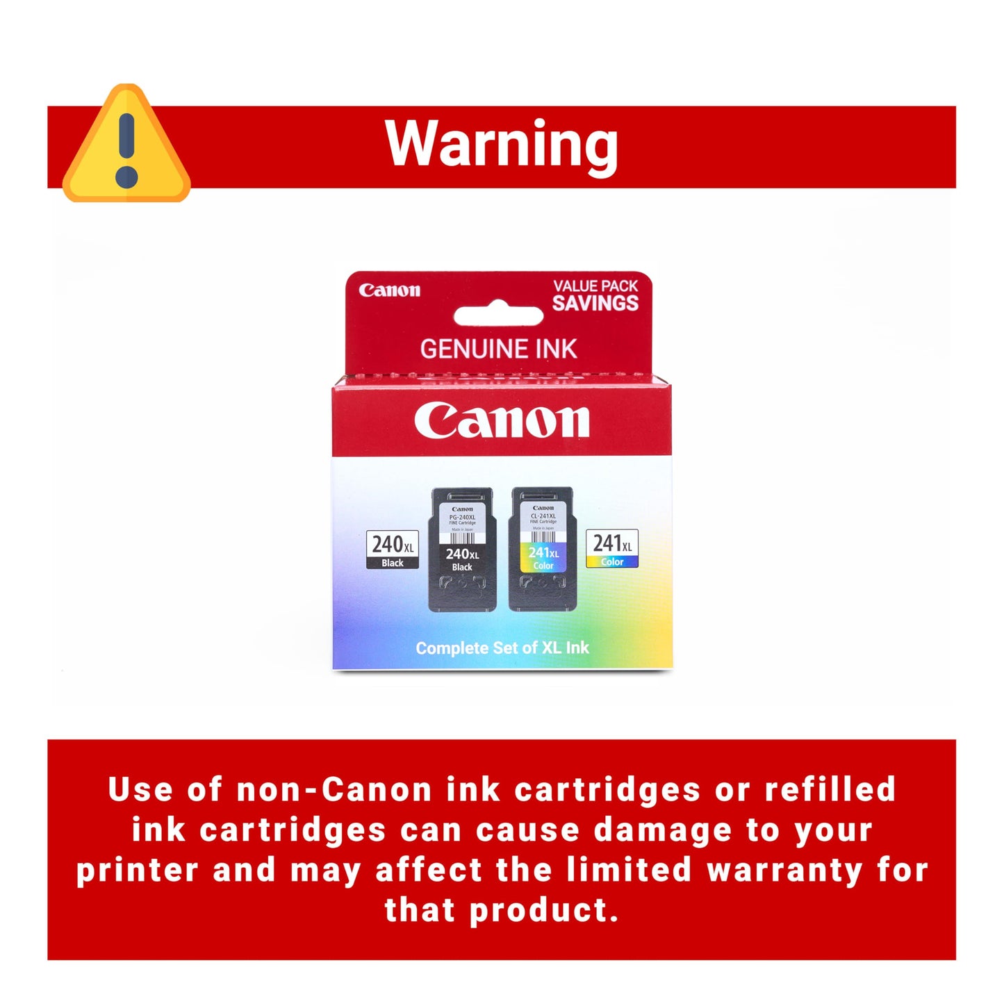 Canon Genuine Ink PG-240 XL / CL-241 XL Value Pack (2 Cartridges), Compatible with MG2120/3120/4120/2220/3220/4220/3520/3620