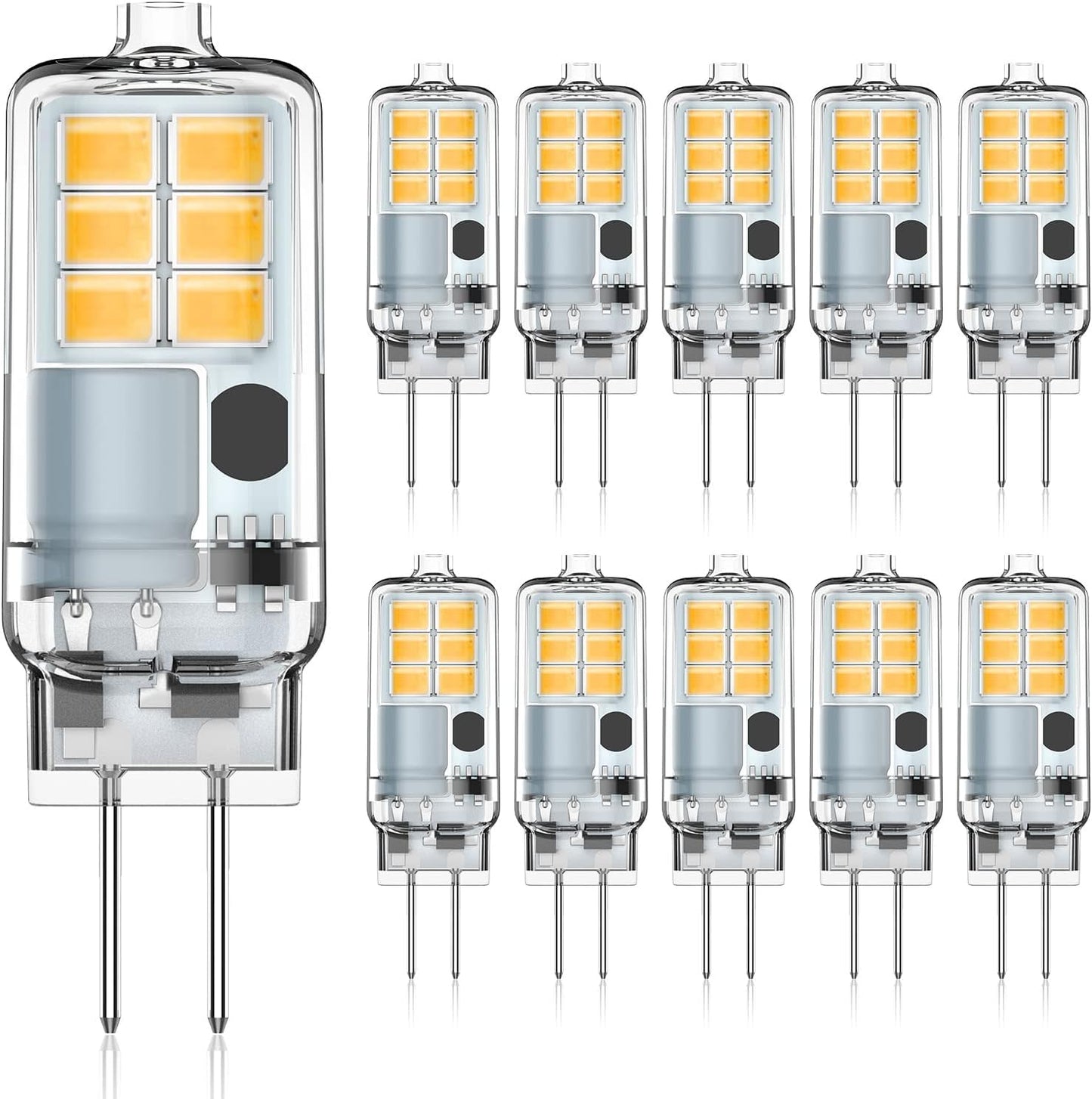 RuLEDne G4 LED Bulb 12V AC/DC, JC Bi-Pin Base Light Bulb 1.5W, Equivalent to 15 Watt Halogen G4, Not Dimmable 3000K Warm White for Landscape Lighting