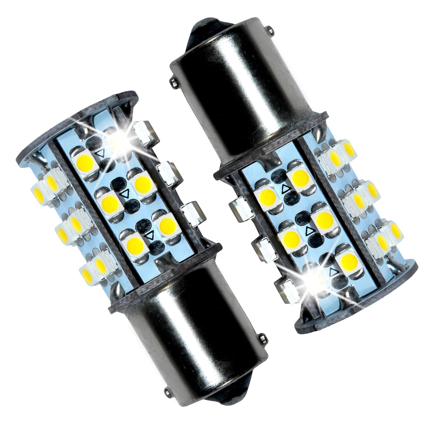 HQRP 2-Pack BA15s Bayonet Base 30 LEDs SMD 3528 LED Bulb Warm White Compatible with #1141#1156 Jayco RV Interior/Porch Lights Replacement